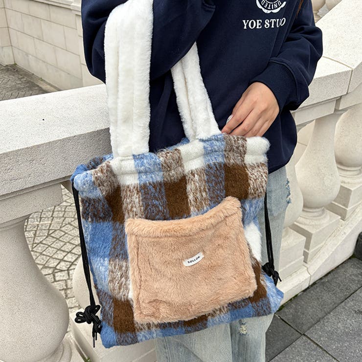 フェイクファー2WAYチェックナップサック | Outfitter lab | 詳細画像5 