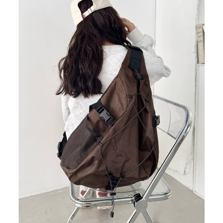 ブラウン | ドローコードワンショルダーナイロンボディバッグ | Outfitter lab