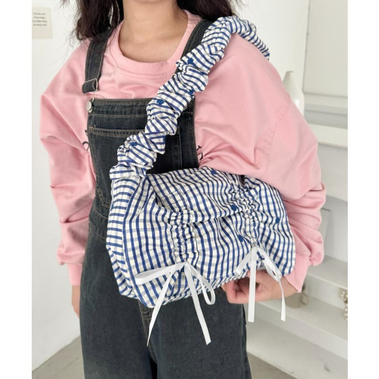 ブルー | くしゅくしゅギャザーフラップショルダーバッグ | Outfitter lab
