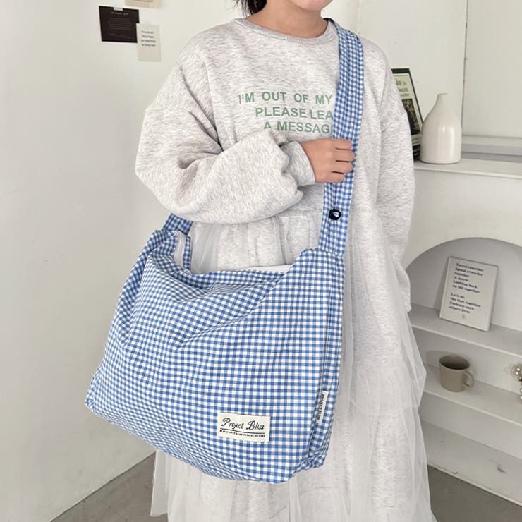 ギャザーショルダーギンガムチェックショルダーバッグ | Outfitter lab | 詳細画像23 
