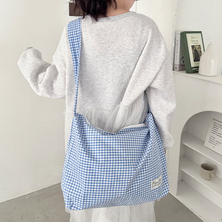 ギャザーショルダーギンガムチェックショルダーバッグ | Outfitter lab | 詳細画像25 