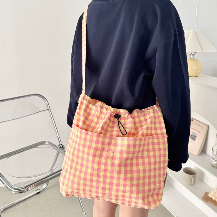 チェックスクエア巾着ショルダーバッグ | Outfitter lab | 詳細画像11 