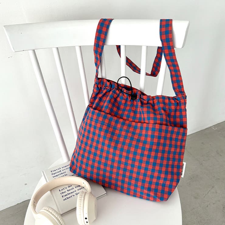 チェックスクエア巾着ショルダーバッグ | Outfitter lab | 詳細画像28 