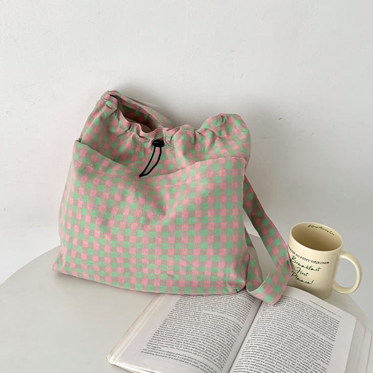 チェックスクエア巾着ショルダーバッグ | Outfitter lab | 詳細画像40 