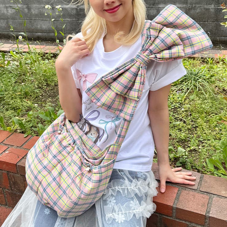 ビッグリボンチェックショルダーバッグ | Outfitter lab | 詳細画像14 