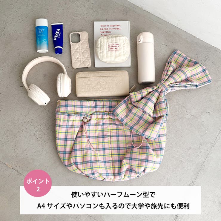 ビッグリボンチェックショルダーバッグ | Outfitter lab | 詳細画像3 
