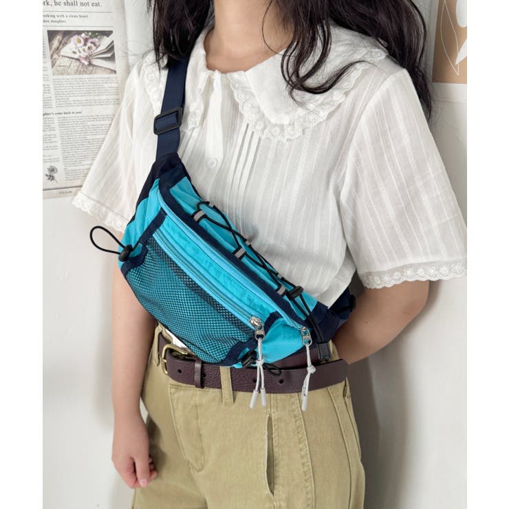 ブルー | カラフルドロストナイロンボディバッグ/ウエストバッグ | Outfitter lab