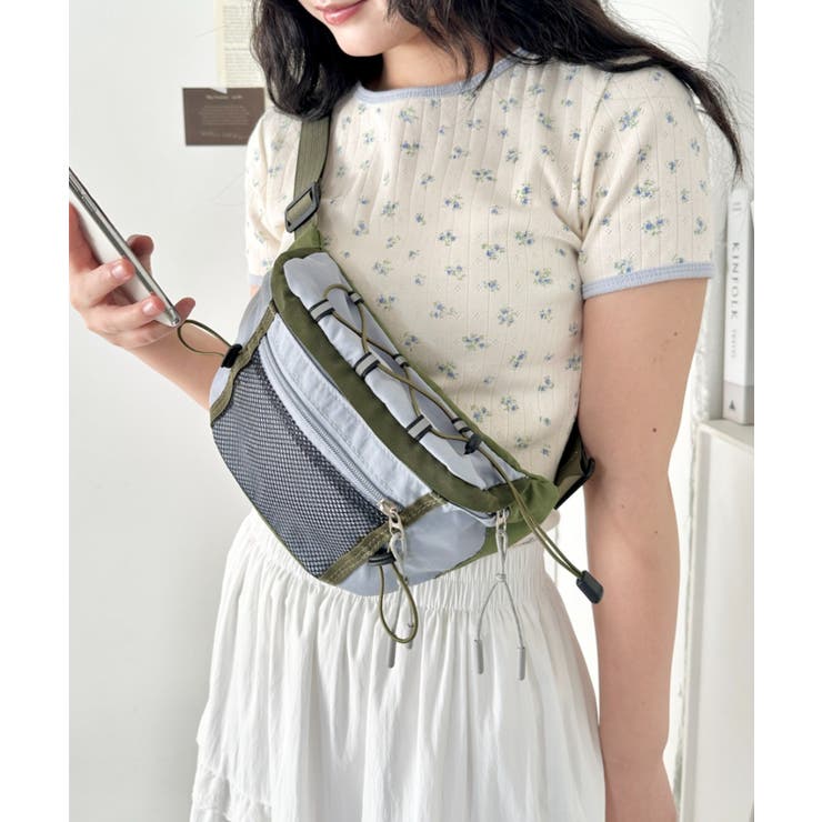 カーキ | カラフルドロストナイロンボディバッグ/ウエストバッグ | Outfitter lab