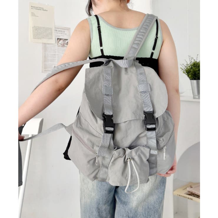 グレー | ダブルベルトアウトポケットリュック | Outfitter lab