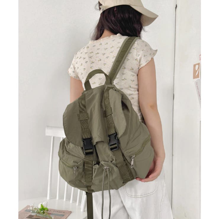 カーキ | ダブルベルトアウトポケットリュック | Outfitter lab