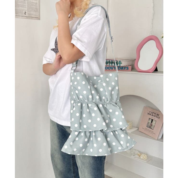 グレー | ピュアドットフリルショルダーバッグ | Outfitter lab