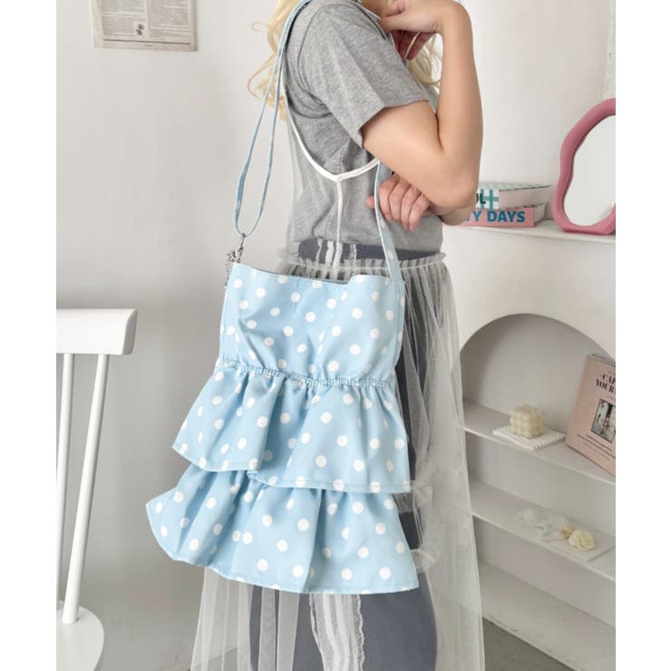 ライトブルー | ピュアドットフリルショルダーバッグ | Outfitter lab
