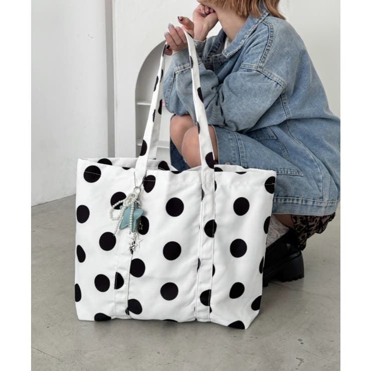 ホワイト | 大容量ドットトートバッグ | Outfitter lab