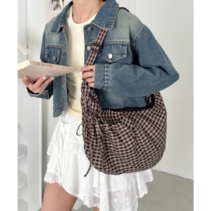 ブラウン | チェックリボンショルダーバッグ | Outfitter lab