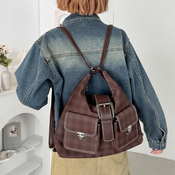 ダブルポケット3WAYチェックショルダーバッグ | Outfitter lab | 詳細画像19 