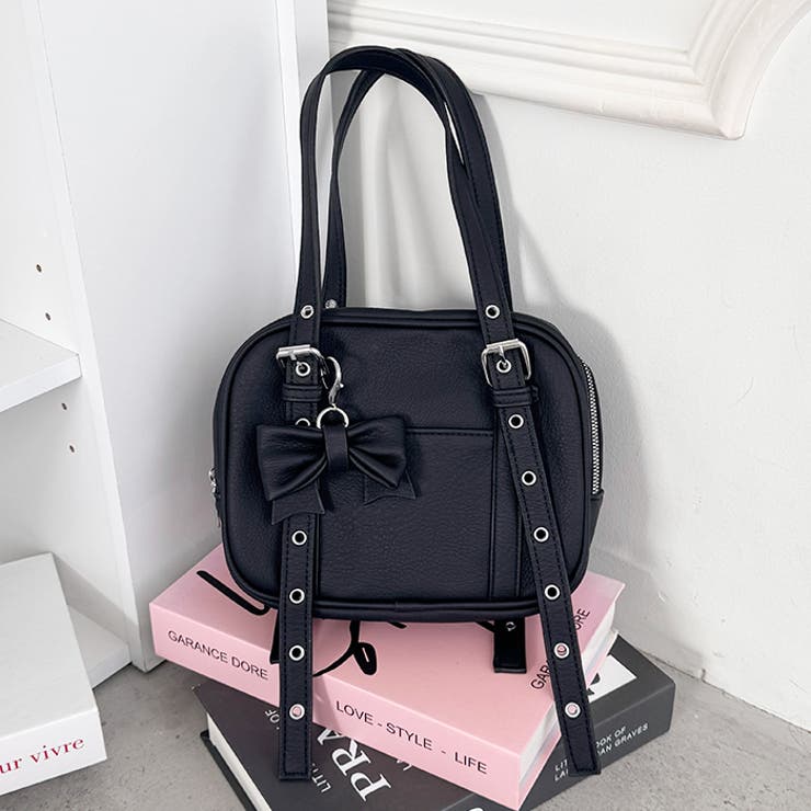 リボンチャームスクエアボストンバッグ[品番：OUTW0001278]｜Outfitter