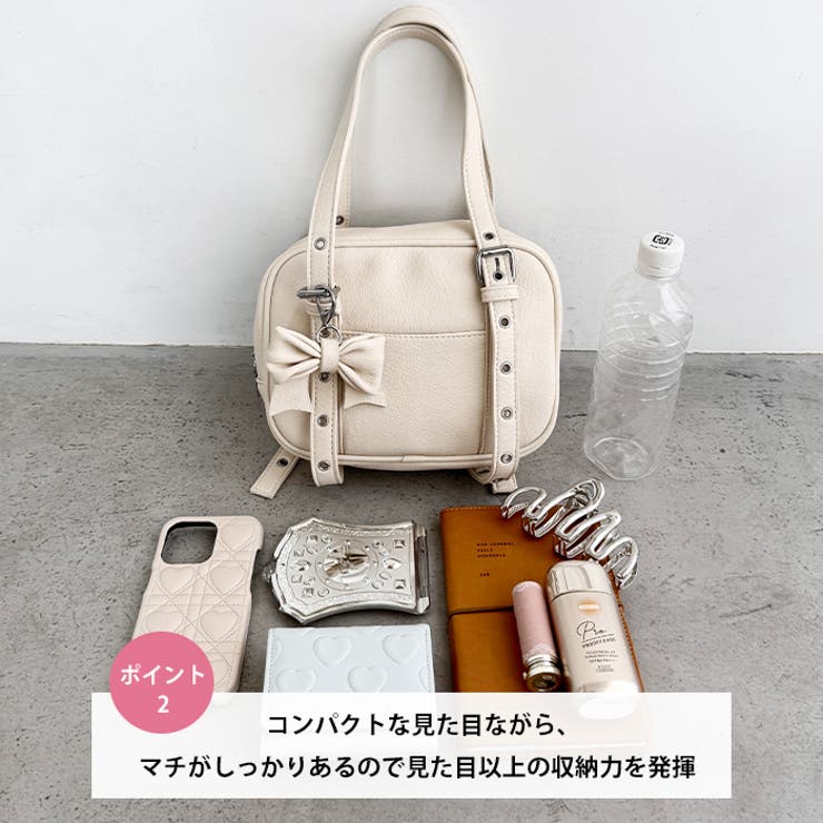 リボンチャームスクエアボストンバッグ | Outfitter lab | 詳細画像3 