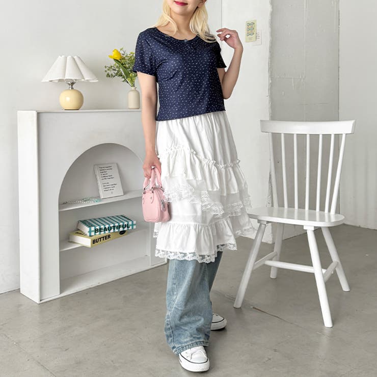 小花柄ヘンリーネック半袖トップス | Outfitter lab | 詳細画像14 