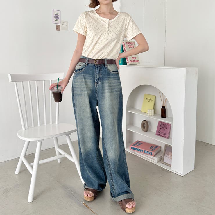 小花柄ヘンリーネック半袖トップス | Outfitter lab | 詳細画像19 