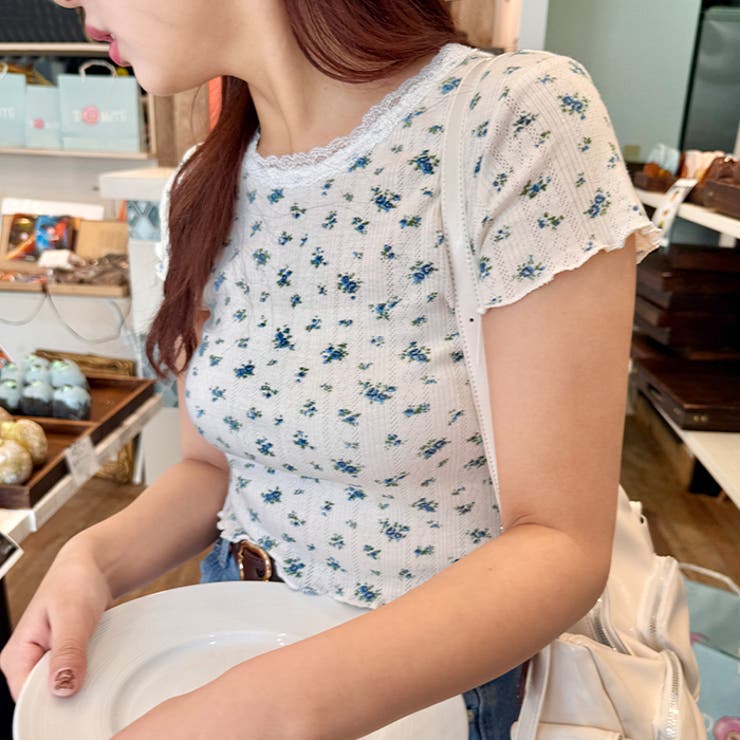 リトルフラワーメロウ半袖トリムトップス | Outfitter lab | 詳細画像6 