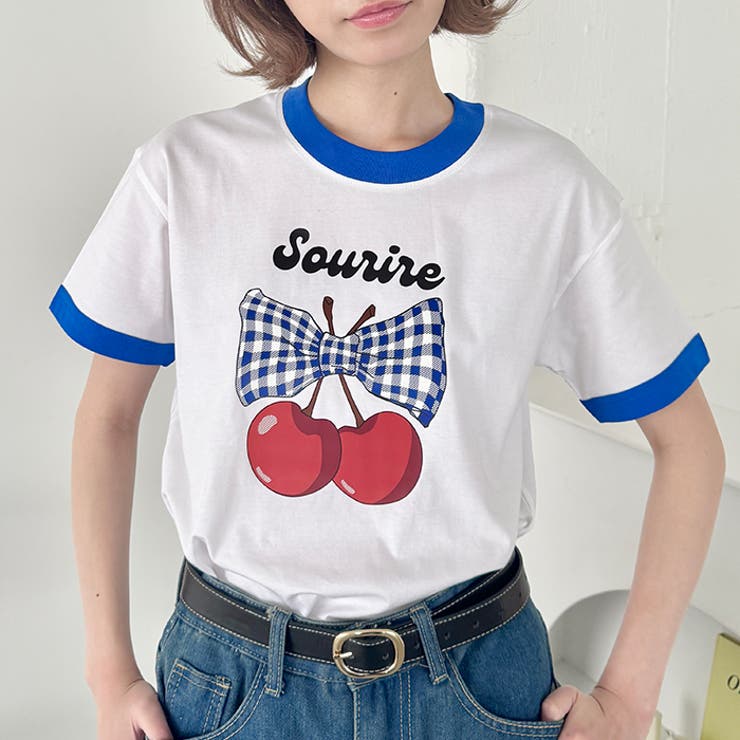 チェリーリボン半袖リンガーTシャツ | Outfitter lab | 詳細画像10 