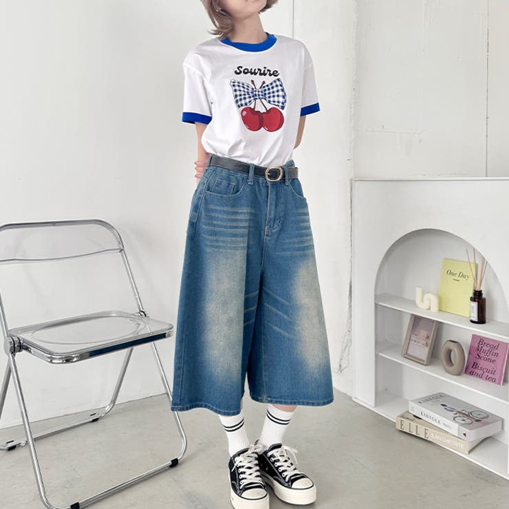 チェリーリボン半袖リンガーTシャツ | Outfitter lab | 詳細画像14 