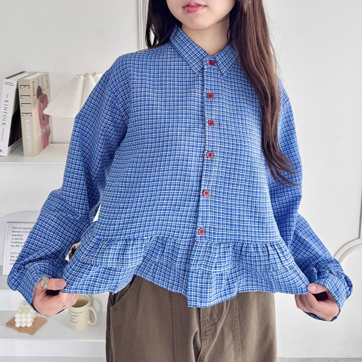 裾フリルチェックシャツ | Outfitter lab | 詳細画像5 