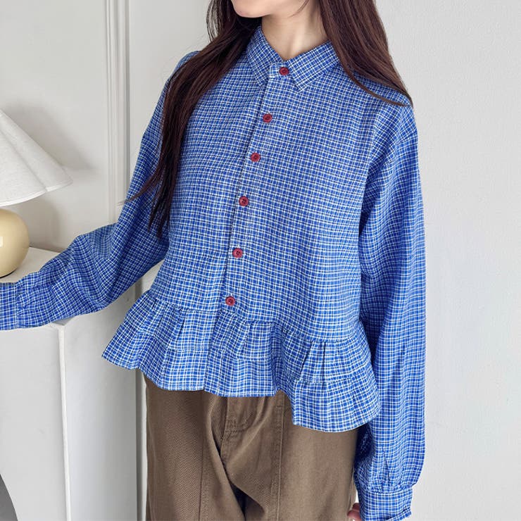 裾フリルチェックシャツ | Outfitter lab | 詳細画像9 