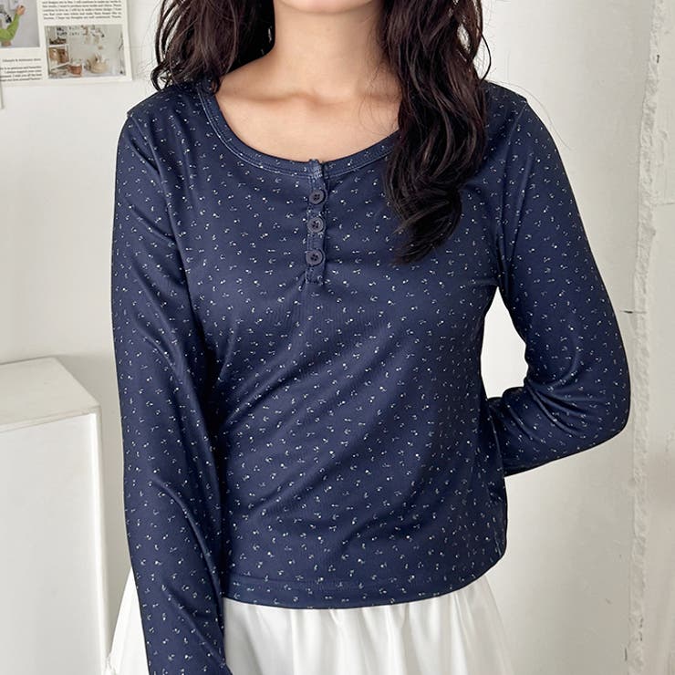 小花柄ヘンリーネックリブトップス | Outfitter lab | 詳細画像16 