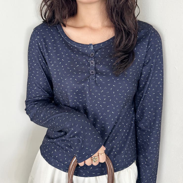 小花柄ヘンリーネックリブトップス | Outfitter lab | 詳細画像17 