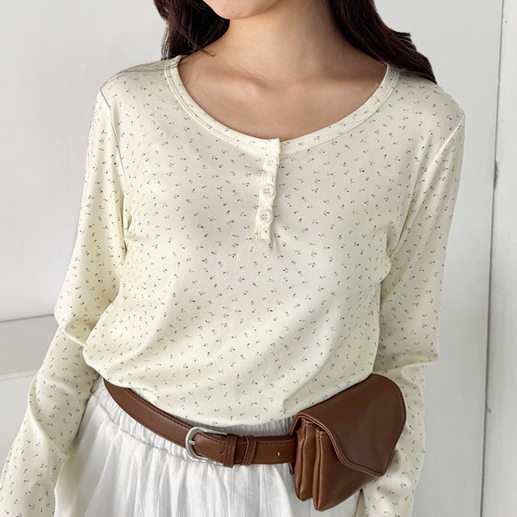 小花柄ヘンリーネックリブトップス | Outfitter lab | 詳細画像6 