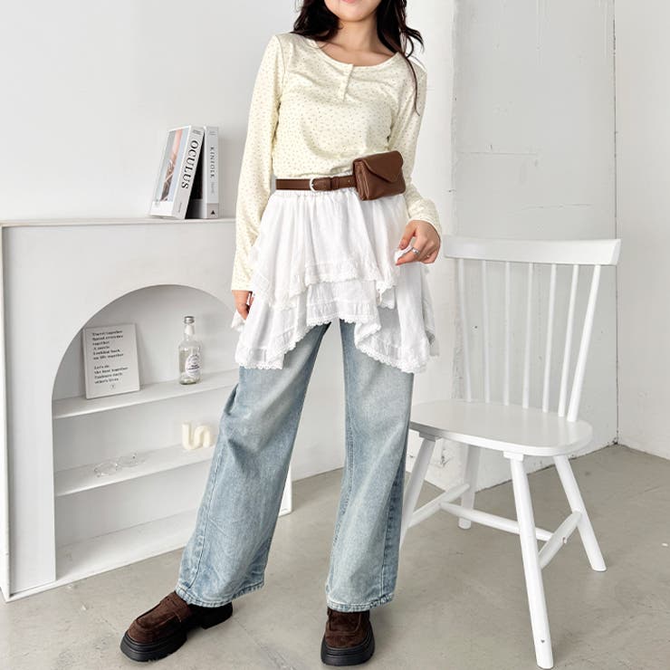 小花柄ヘンリーネックリブトップス | Outfitter lab | 詳細画像9 