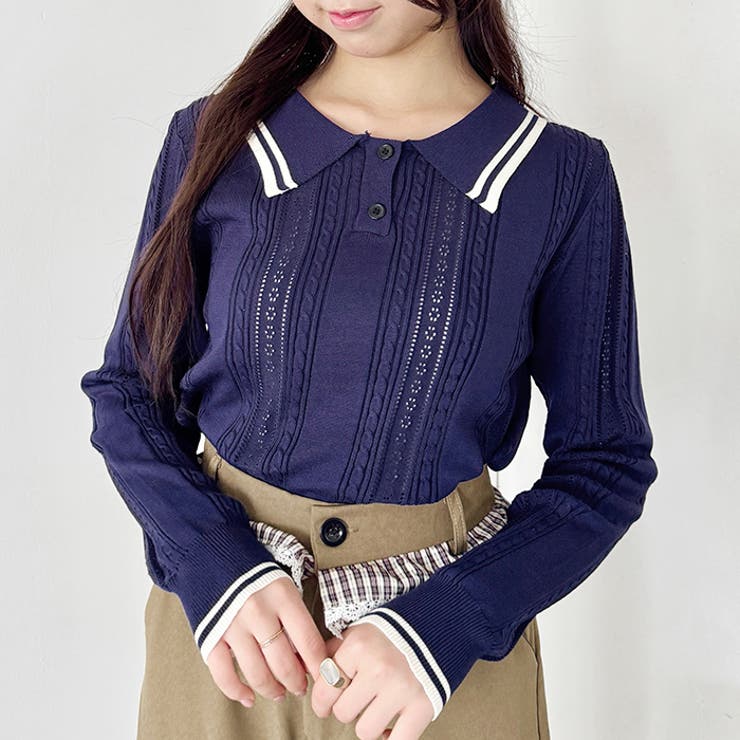 ライン長袖ポロシャツ | Outfitter lab | 詳細画像10 