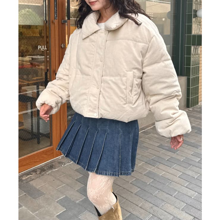 アイボリー | 中綿コーデュロイショートダウンジャケット | Outfitter lab