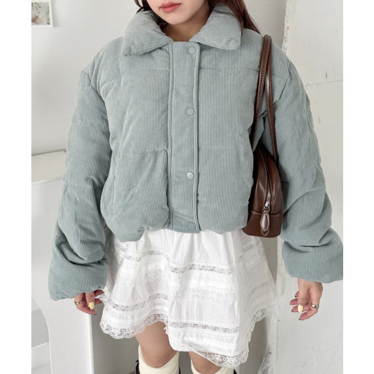 ライトブルー | 中綿コーデュロイショートダウンジャケット | Outfitter lab