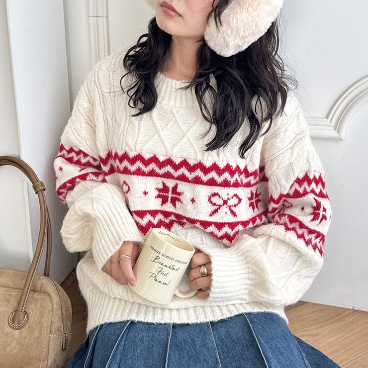 ノルディックリボンジャガードニットプルオーバー | Outfitter lab | 詳細画像11 