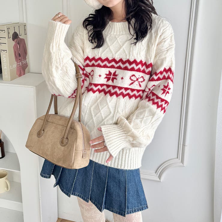 ノルディックリボンジャガードニットプルオーバー | Outfitter lab | 詳細画像13 