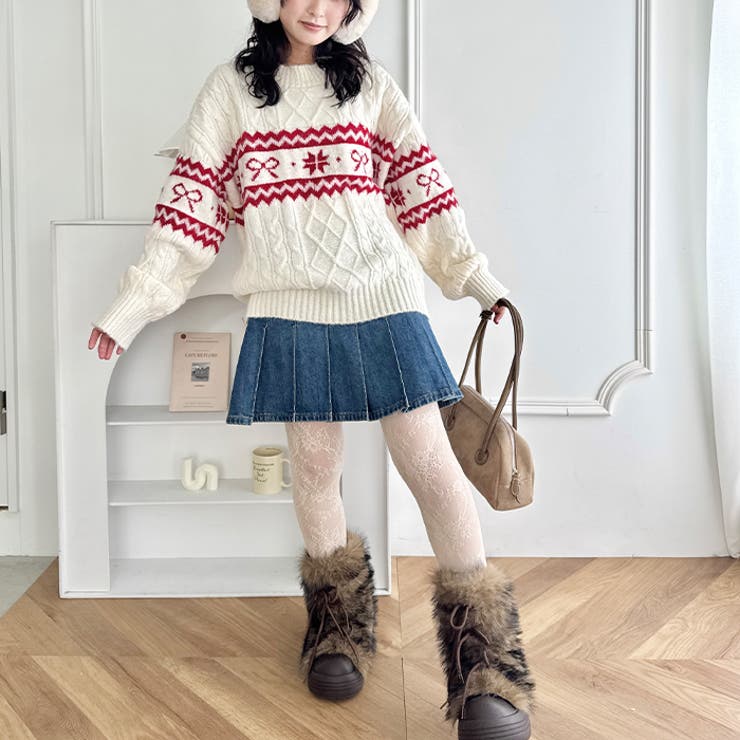 ノルディックリボンジャガードニットプルオーバー | Outfitter lab | 詳細画像14 