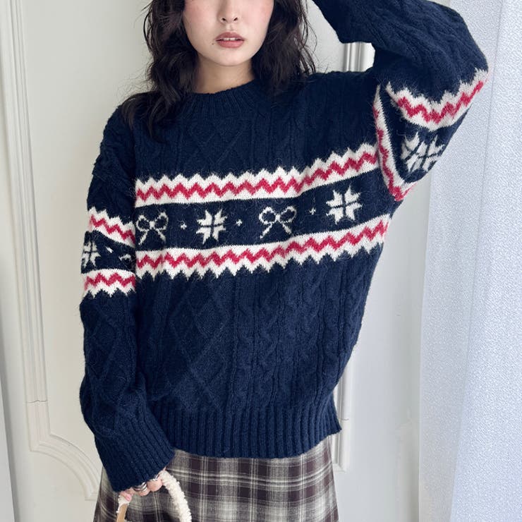 ノルディックリボンジャガードニットプルオーバー | Outfitter lab | 詳細画像6 