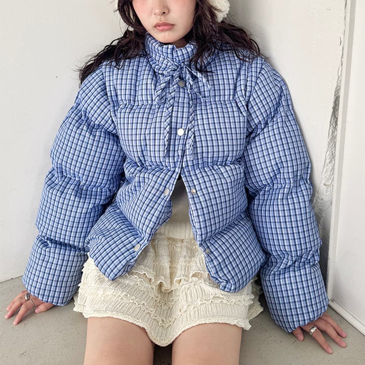 【袖取り外し可能】チェックリボンダウンジャケット/ダウンベスト | Outfitter lab | 詳細画像12 