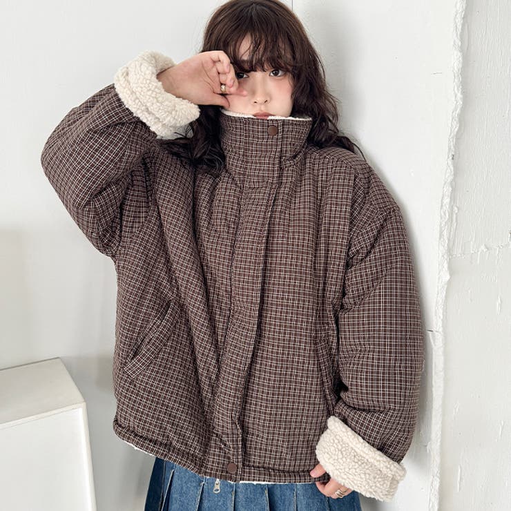 チェックボアリバーシブルブルゾン | Outfitter lab | 詳細画像11 