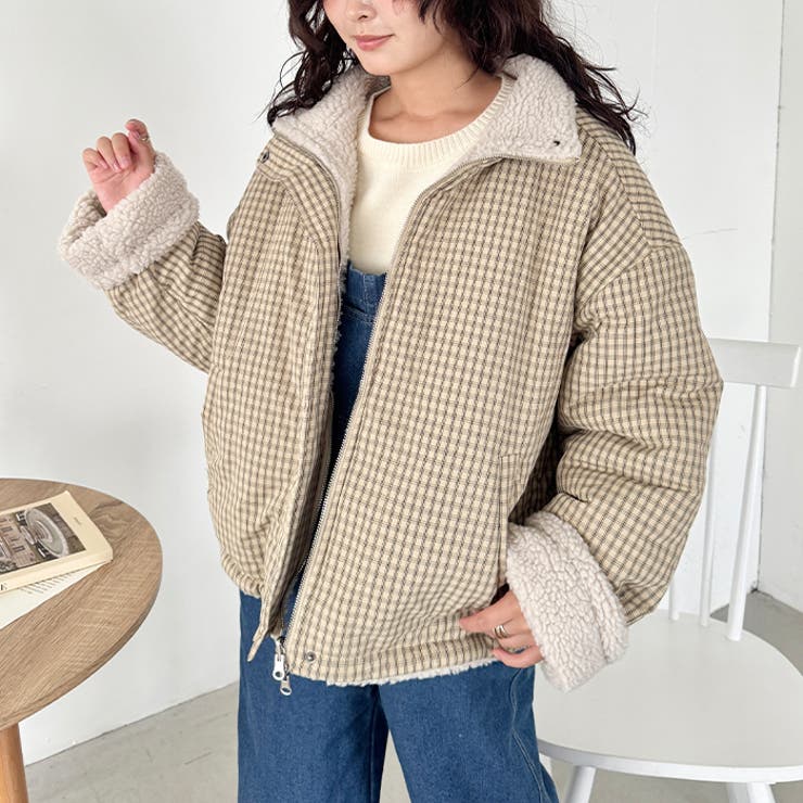 チェックボアリバーシブルブルゾン | Outfitter lab | 詳細画像16 