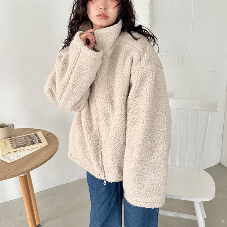 チェックボアリバーシブルブルゾン | Outfitter lab | 詳細画像18 