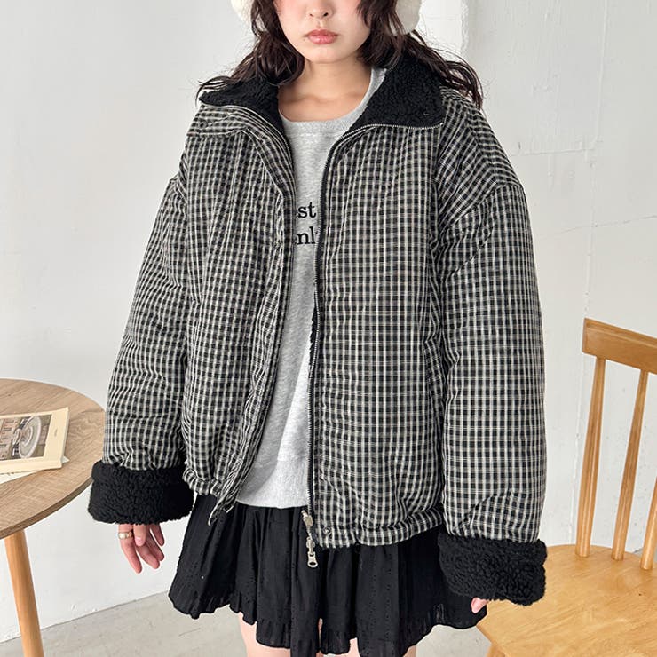 チェックボアリバーシブルブルゾン | Outfitter lab | 詳細画像5 