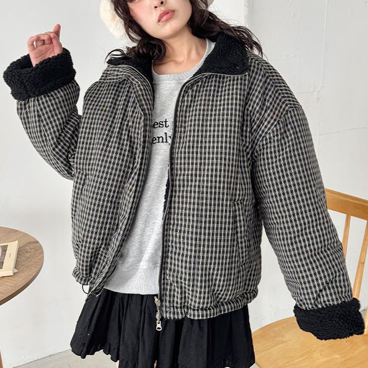 チェックボアリバーシブルブルゾン | Outfitter lab | 詳細画像6 