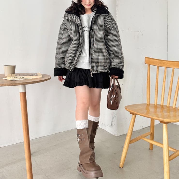 チェックボアリバーシブルブルゾン | Outfitter lab | 詳細画像9 