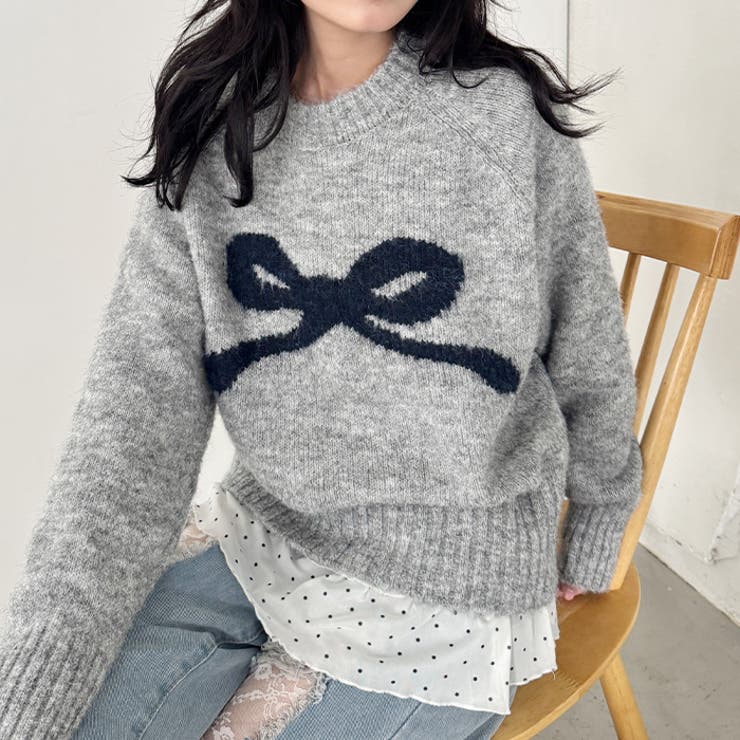 リボンモチーフニットプルオーバー | Outfitter lab | 詳細画像13 