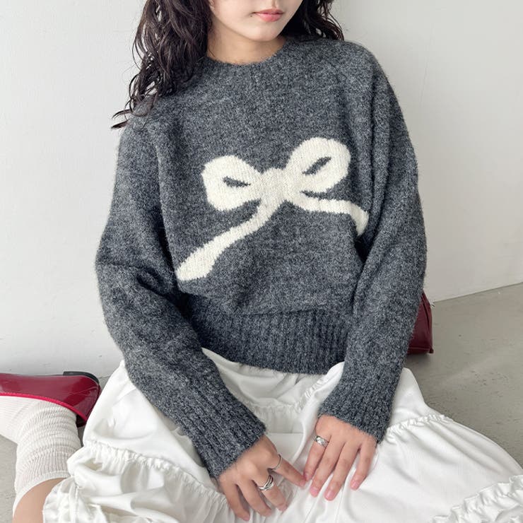 リボンモチーフニットプルオーバー | Outfitter lab | 詳細画像16 