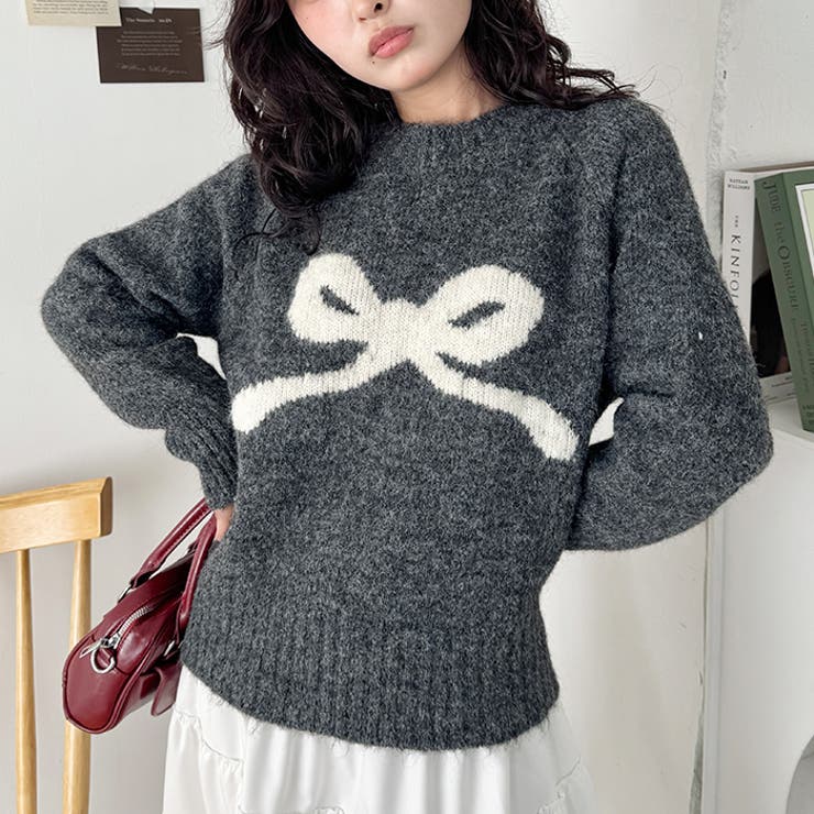 リボンモチーフニットプルオーバー | Outfitter lab | 詳細画像17 