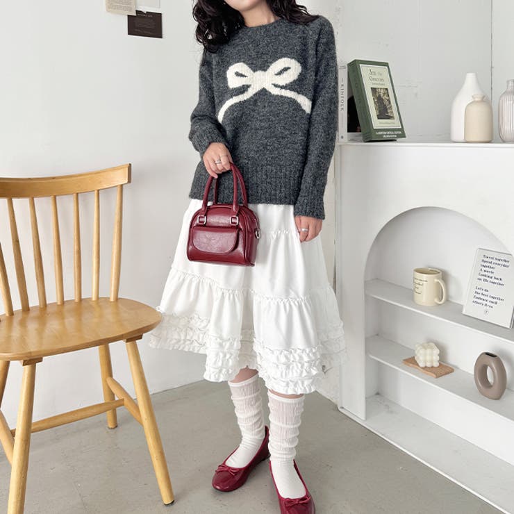 リボンモチーフニットプルオーバー | Outfitter lab | 詳細画像19 